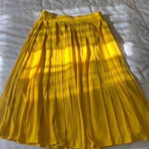 Yellow Pleated JCrew Skirt